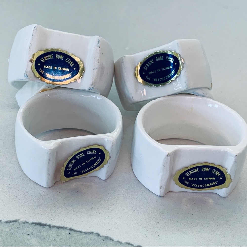 4 Bone China "Beachcomber" Shell Napkin Rings - Picture 11 of 14